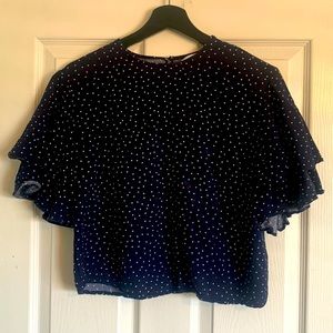 POPSUGAR Blue Polka Dot Women’s Crop Top (Size S)